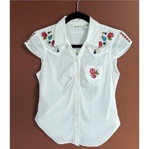 DKNY JEANS Embroidered Button-Down